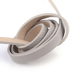 Imitation Leather Cords, Random Color On The Back, Gray, 10x2~2.5mm, about 1.31 yards( 1.2m)/strand(LC-T001-04B)