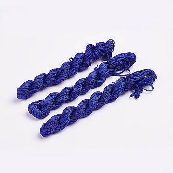 Nylon Thread, Nylon Jewelry Cord for Custom Woven Bracelets Making, Blue, 2mm, about 13.12 yards(12m)/bundle, 10bundles/bag, about 131.23 yards(120m)/bag