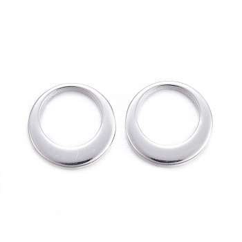 Stainless Steel Ring Charms, Silver Color Plated, 10x1mm, Hole: 7mm