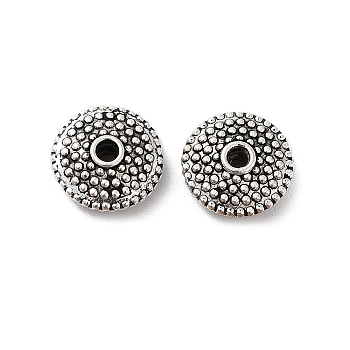 Tibetan Style Alloy Beads, Cadmium Free & Lead Free, Flat Round, Antique Silver, 10x4mm, Hole: 1.4mm