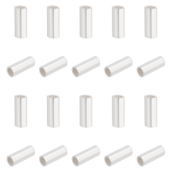 Elite 20Pcs 925 Sterling Silver Spacer Beads, Column, Silver, 5x2mm, Hole: 1.4mm