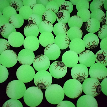 Luminous Artificial Plastic Bouncy Balls, Glow in The Dark Eyeball, for Halloween Prank Prop Decoration, Colorful, 30mm