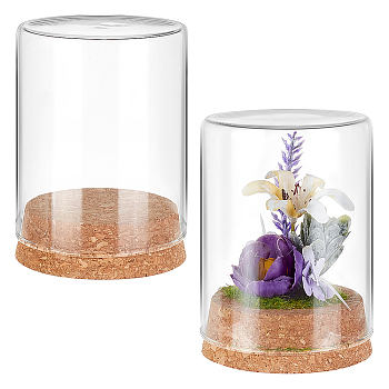 Empty Glass Jar, with Cork Stopper, Bead Container, Wishing Bottle, Clear, 9.1x6.4cm, Inner Diameter: 9.1cm