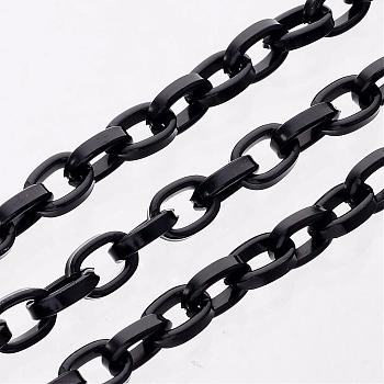 Aluminum Chains, Unwelded, Oxidated in Black, Link: 5.5x8mm
