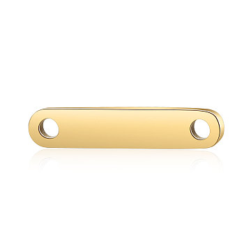 201 Stainless Steel Links connectors, Oval, Golden, 15x3x1.7mm, Hole: 1.4mm