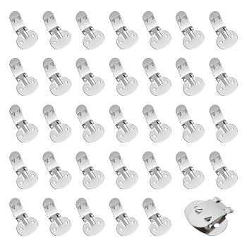 40Pcs Stainless Steel Shoe Clips, Decorative Shoe Metal Buckles, DIY Shoes Decoration Accessories, Stainless Steel Color, 31x10~19.5mm, Hole: 2mm