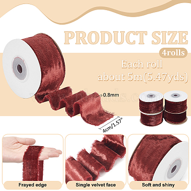 Velvet Ribbon Torn Edge Fabric(DIY-WH0419-91B)-2