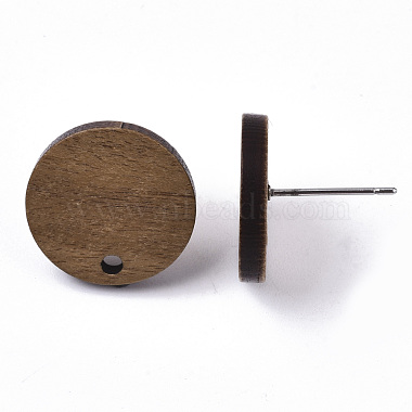 Accessoires de boucles d'oreilles en bois de noyer(X-MAK-N033-008)-3