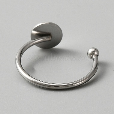 10Pcs 304 Stainless Steel Open Cuff Rings Findings(DIY-WH0410-55P)-3