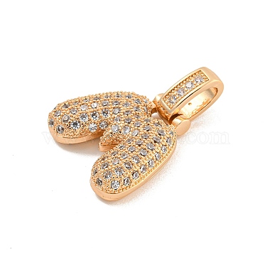 Brass Micro Pave Clear Cubic Zirconia Pendants(KK-B099-01G-M)-2