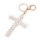 Cotton Cord Cross Keychains(AJEW-TAC0031-03C)-2