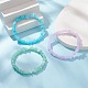 3Pcs 3 Color Acrylic Chips Beaded Stretch Bracelets Set(BJEW-JB09387)-4