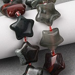 Natural Indian Agate Beads Strands, Star, with Seed Beads, 15~15.5x16~16.5x6.5~7mm, Hole: 1.4mm, about 25pcs/strand, 15.75''~16.14''(40~41cm)(G-K359-E07)