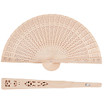 Wood Folding Fans, for Wedding Gift, Round, 200x342x19.5mm(AJEW-WH20001-83B)