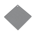 Silicone Non-silp Hot Pads Heat Resistant, for Hot Dishes Heat Insulation Pad Kitchen Tool, Rhombus, Dark Gray, 170x170x5mm, Side Length: 170mm, Hole: 11mm(AJEW-WH0237-76B)
