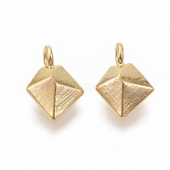 Brass Charms, Nickel Free, Real 18K Gold Plated, Polygon, 13x9x3mm, Hole: 1.8mm(KK-T051-33G-NF)