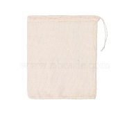 Cotton Storage Pouches, Drawstring Bags, Rectangle, Antique White, 30x19cm(HOUS-PW0002-01B)