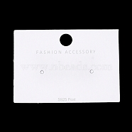 Paper Jewelry Display Cards, One Pair Earring Display Cards, Rectangle, White, 3.5x5x0.05cm, Hole: 6mm and 2mm(CDIS-M005-17)