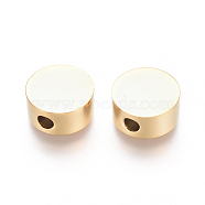 Vacuum Plating 304 Stainless Steel Beads, Flat Round, Golden, 10x4.5mm, Hole: 2mm(STAS-I126-04G)