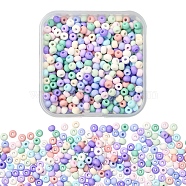 6/0 Glass Seed Beads, Ceylon, Round Hole, Round, Mixed Color, 4~4.5x3mm, Hole: 1~1.2mm, about 550pc, 56g/box(SEED-YW0001-82A)