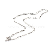 304 Stainless Steel Figaro Chain Necklace, Stainless Steel Color, 20.67 inch(525mm)(NJEW-JN03567-01)