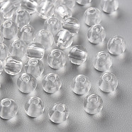 Transparent Acrylic Beads, Round, Clear, 6x5mm, Hole: 1.8mm, about 440pcs/50g(X-MACR-S370-A6mm-205)