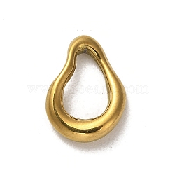 304 Stainless Steel Linking Rings, Twisted Teardrop, Golden, 15.5x11x3mm, Inner Diameter: 9.5x6mm(STAS-Q316-04A-G)