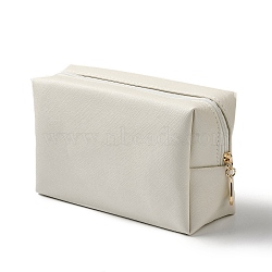 Rectangle PU Leather Cosmetic Storage Zipper Bag, with Nylon Rubber, Alloy Zipper, for Makeup, Portable Travel Toiletry Bag, WhiteSmoke, 22x11x1.1cm(AJEW-K039-01A)