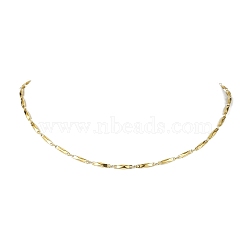 304 Stainless Steel Rectangle link Chain Necklaces, Golden, 17.36~17.48 inch(44.1~44.4cm)(NJEW-JN04746-02)