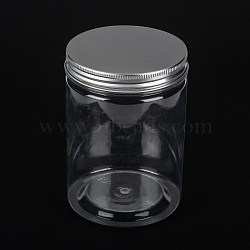 PET Airtight Food Storage Containers, for Dry Food, Snacks, Cosmetic, Candles, with Aluminum Screw Top Lid, Clear, 8.4x12cm(CON-K010-02B)