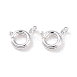 Eco-friendly Brass Spring Ring Clasps, Cadmium Free & Lead Free, Long-Lasting Plated, 925 Sterling Silver Plated, 11.4x7x1.5mm, Hole: 1.5mm, Inner Diameter: 3mm(KK-D082-01C-S)