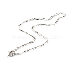 304 Stainless Steel Figaro Chain Necklace, Stainless Steel Color, 20.67 inch(525mm)(NJEW-JN03567-01)