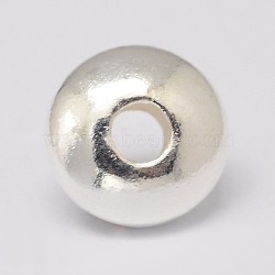 925 Sterling Silver Spacer Beads, Saucer Beads, Silver, 6x3mm, Hole: 1.6mm(STER-K021-03S-6mm)