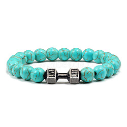 Blue turquoise alloy dumbbell jewelry bracelet for men's high-end and versatile accessories(GK5142-21)