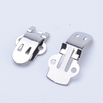 Manganese Plate Shoe Clips, Decorative Shoe Metal Buckles, DIY Shoes Decoration Accessories, Stainless Steel Color, 29x8~14mm, Hole: 2mm