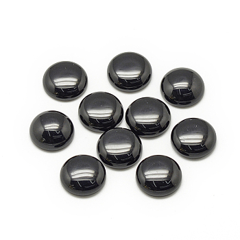 Synthetic Black Stone Cabochons, Half Round/Dome, 6x3~4mm