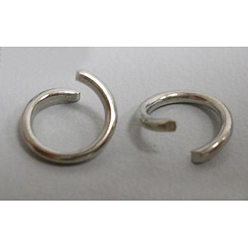 Iron Jump Rings, Cadmium Free & Lead Free, Open, Platinum Color, Single Ring, 21 Gauge, 5x0.7mm, Inner Diameter: 3.6mm
