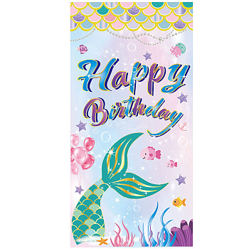 Polyester Hanging Banner Sign, Party Decoration Supplies Celebration Backdrop, Rectangle, Colorful, 180x90cm