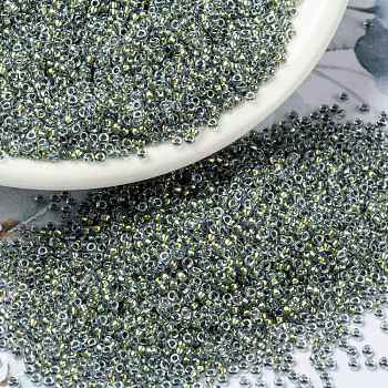 MIYUKI Round Rocailles Beads, Japanese Seed Beads, (RR3201) Magic Golden Olive Lined Crystal, 15/0, 1.5mm, Hole: 0.7mm, about 5555pcs/bottle, 10g/bottle