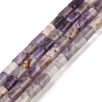 Natural Amethyst Beads Strands, Column, 7.5~8.5x5~6mm, Hole: 1mm, about 45~46pcs/strand, 14.69~15.04 inch(37.3~38.2cm)