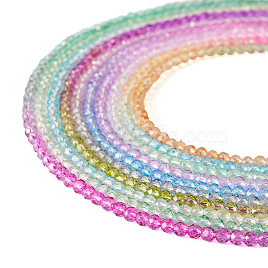 Pandahall 10 Strands 10 Colors Transparent Gradient Color Glass Beads Strands(GLAA-TA0001-55)-3