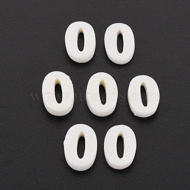 Creamy White Number Polymer Clay Cabochons
