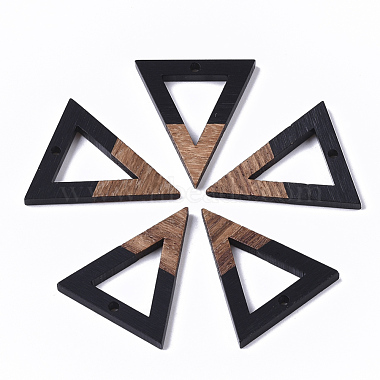 Black Triangle Resin+Wood Pendants