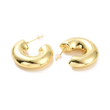 Brass C-shape Stud Earrings(EJEW-A072-17LG)-2
