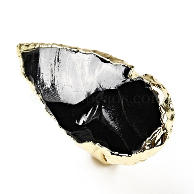 Natural Obsidian Arrow Chunky Adjustable Ring(G-D468-06LG)-4