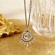 Stainless Steel Eye Pendant Necklaces with Cubic Zirconia for Women(QV4000-2)-1