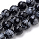 Chapelets de perles de flocon de neige en obsidienne naturelle(X-G-S259-20-8mm)-1