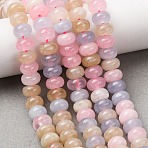 Natural White Jade Beads Strands, Dyed, Smooth Rondelle, Pink, 8x5mm, Hole: 1mm, about 73~76pcs/strand, 14.57~15.16''(37~38.5cm)(G-E507-01-08)