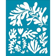 Silk Screen Printing Stencil, for Painting on Wood, DIY Decoration T-Shirt Fabric, Leaf Pattern, 100x127mm(DIY-WH0341-275)