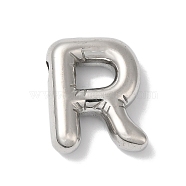 Non-Tarnish 304 Stainless Steel Pendants, Letter Charm, Letter R, 20x16x5mm, Hole: 2.5x2mm(STAS-Z063-01P-R)